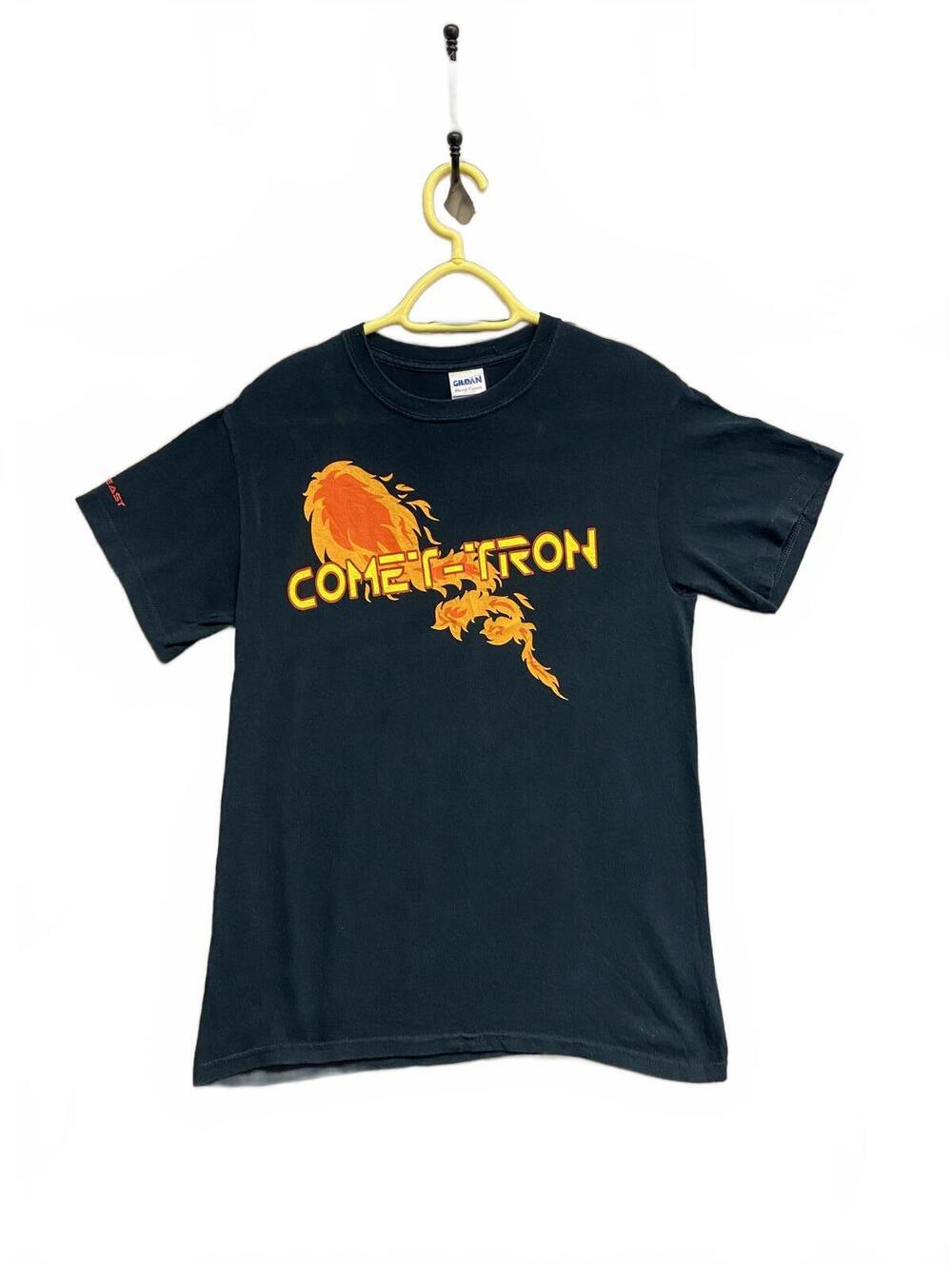 Comet-Tron Rebound Rumble Black Graphic T-Shirt Gildan Tag Double Stitch Size S